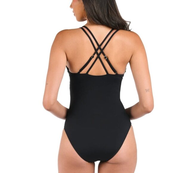 NWT Island Goddess Underwire Lace Up One Piece in Black Size 14 - Picture 2 of 5